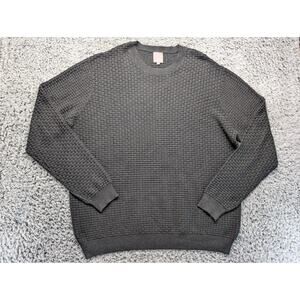A FRAME Sweater Men 2XL Black Pullover Knit Casual Textured Preppy Classiccore
